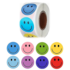 Smiley Face Stickers - Roll of 500's